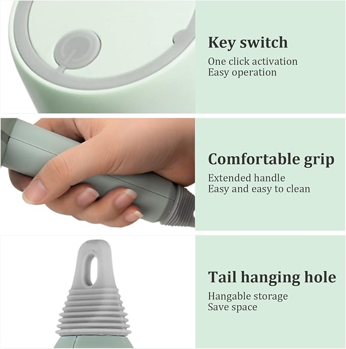Dish Buddy, Electric Dish Gun for Washing Dishes, Electric Scrub Brush, Electric Dish Scrubber with 6 Replaceable Brush Heads, Handheld Kitchen Cleaning Brushes for Dishes and Kitchen