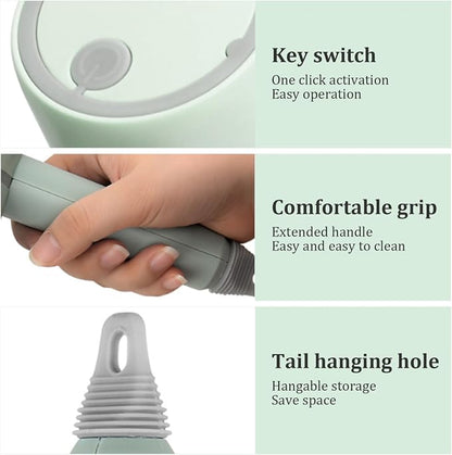 Dish Buddy, Electric Dish Gun for Washing Dishes, Electric Scrub Brush, Electric Dish Scrubber with 6 Replaceable Brush Heads, Handheld Kitchen Cleaning Brushes for Dishes and Kitchen